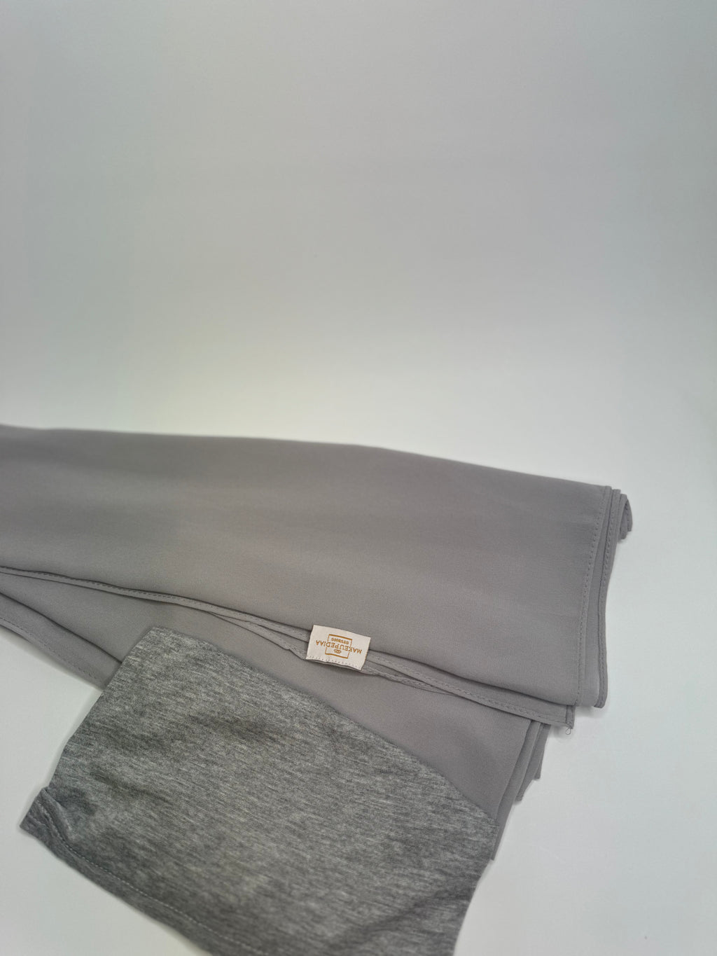 Chiffon hijab m/lue - Light grey